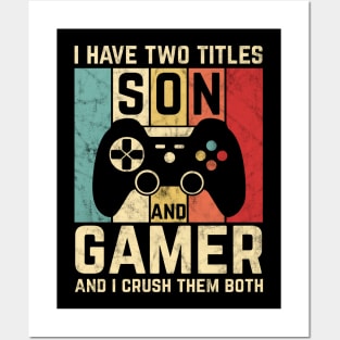 Vintage Video Games Retro Gamer Gift For Boys Son Posters and Art